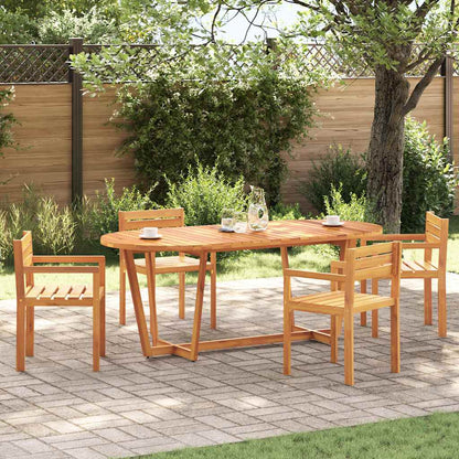 vidaXL Garden Dining Table Oval 200x90x75 cm Solid Wood Acacia
