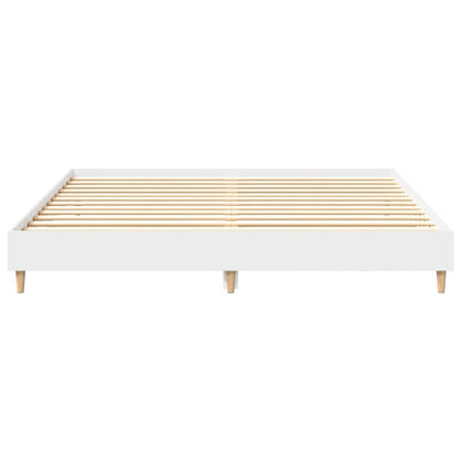 vidaXL Bed Frame | White | Engineered Wood, Solid Eucalyptus Wood, Plywood