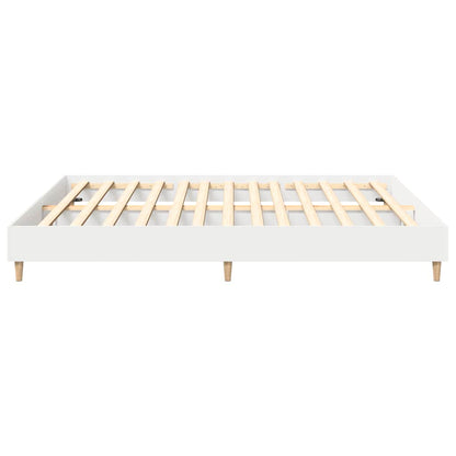 vidaXL Bed Frame | White | Engineered Wood, Solid Eucalyptus Wood, Plywood