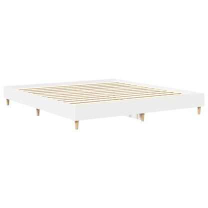 vidaXL Bed Frame | White | Engineered Wood, Solid Eucalyptus Wood, Plywood