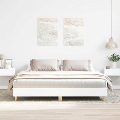 vidaXL Bed Frame | White | Engineered Wood, Solid Eucalyptus Wood, Plywood