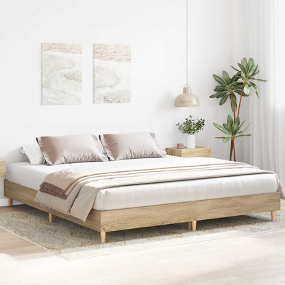 vidaXL Bed Frame No Mattress Sonoma Oak 200x200 cm Engineered Wood