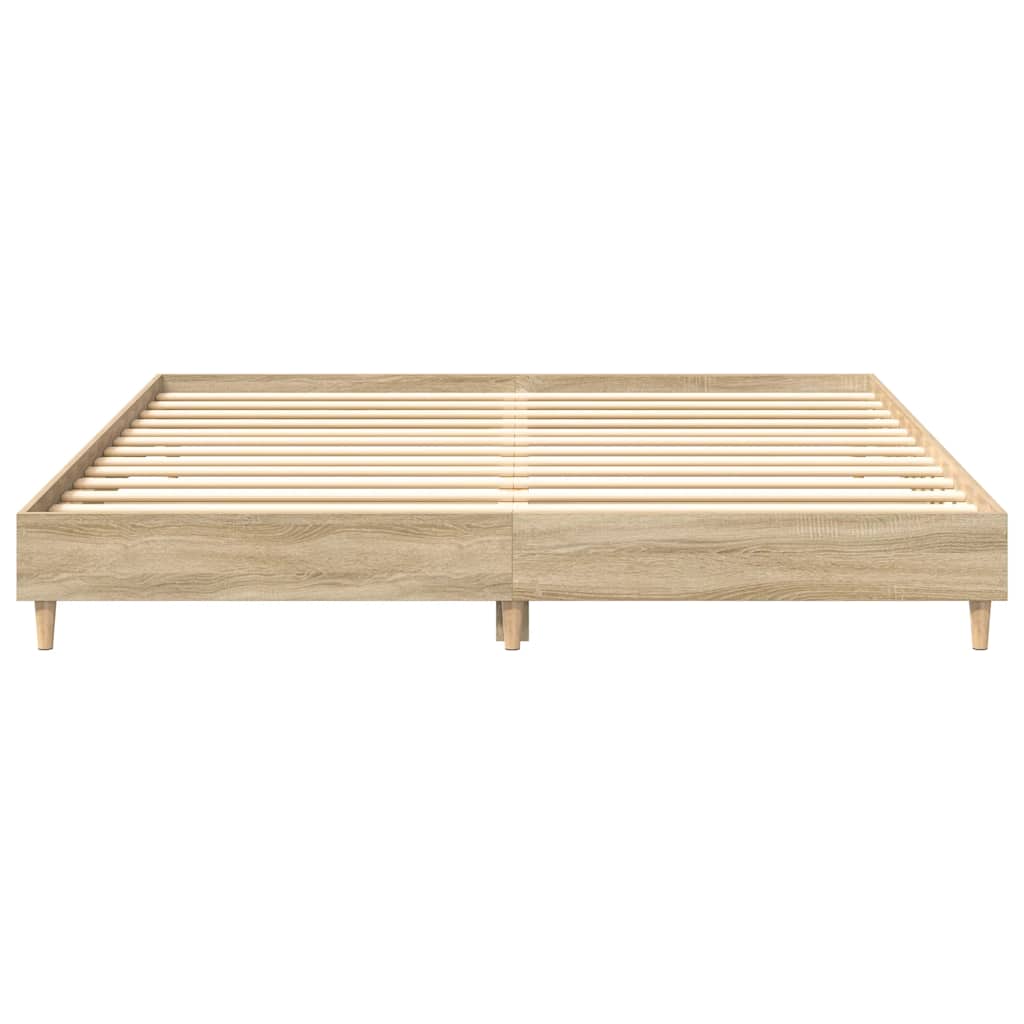 vidaXL Bed Frame No Mattress Sonoma Oak 200x200 cm Engineered Wood