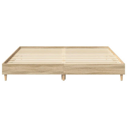 vidaXL Bed Frame No Mattress Sonoma Oak 200x200 cm Engineered Wood