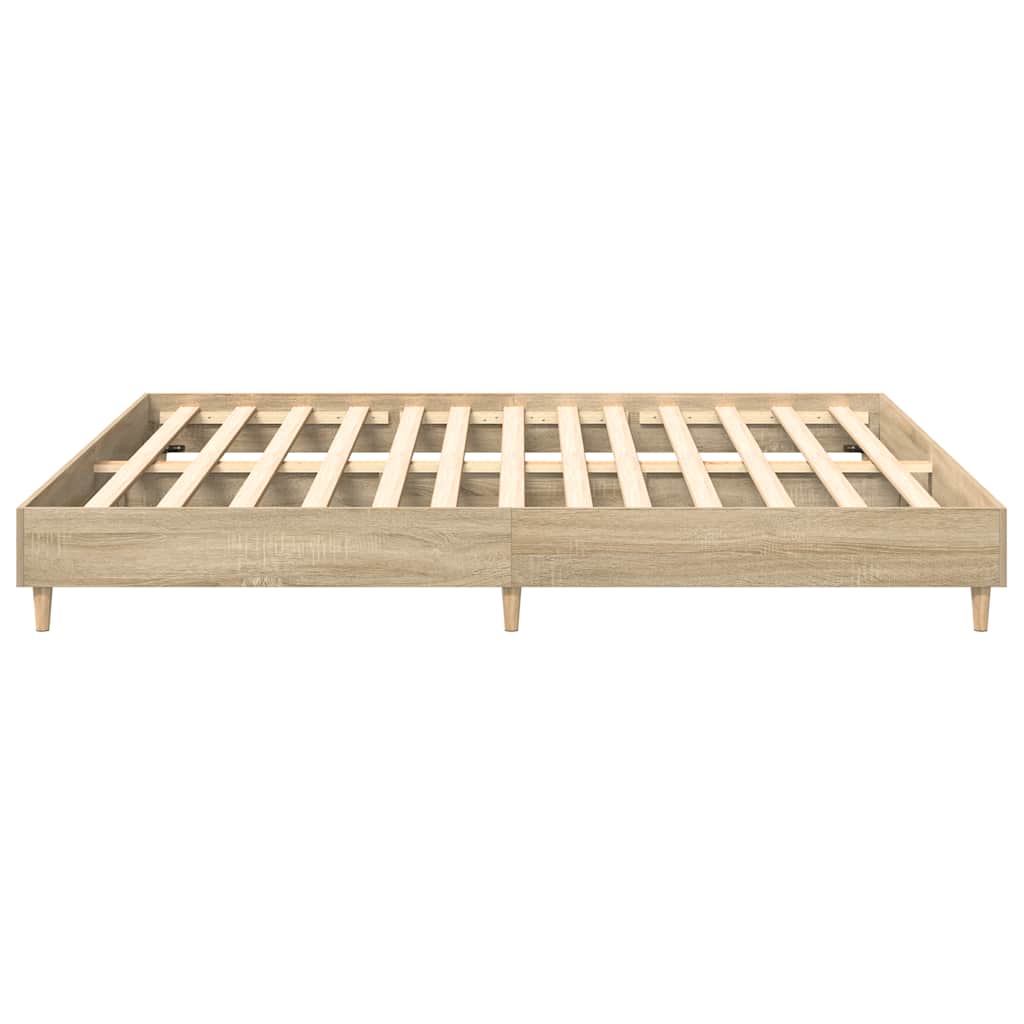 vidaXL Bed Frame No Mattress Sonoma Oak 200x200 cm Engineered Wood