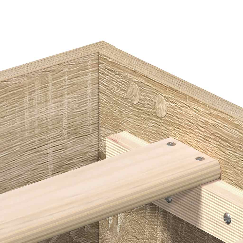 vidaXL Bed Frame No Mattress Sonoma Oak 200x200 cm Engineered Wood