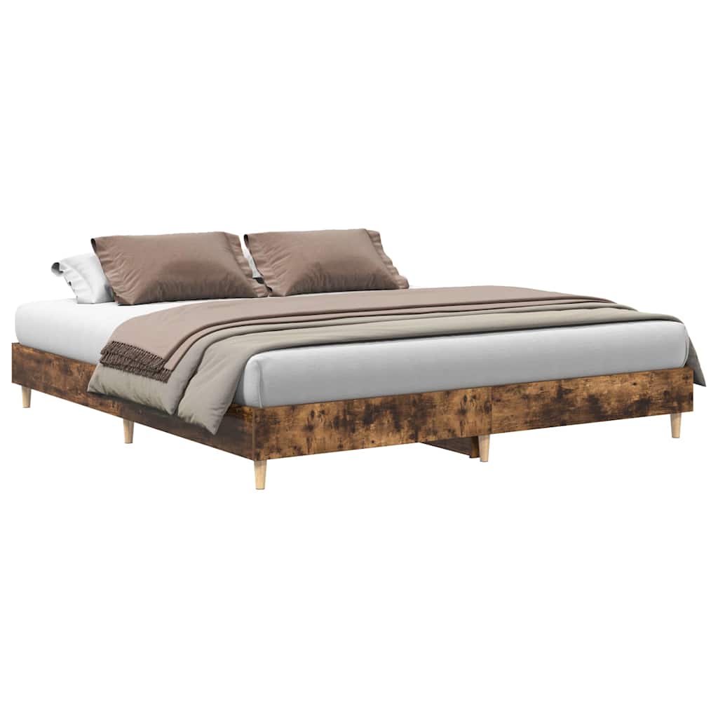 vidaXL Bed Frame | Smoked Oak | Engineered wood | Large |  Durable  | Bed Frame