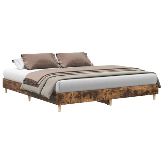 vidaXL Bed Frame | Smoked Oak | Engineered wood | Large |  Durable  | Bed Frame
