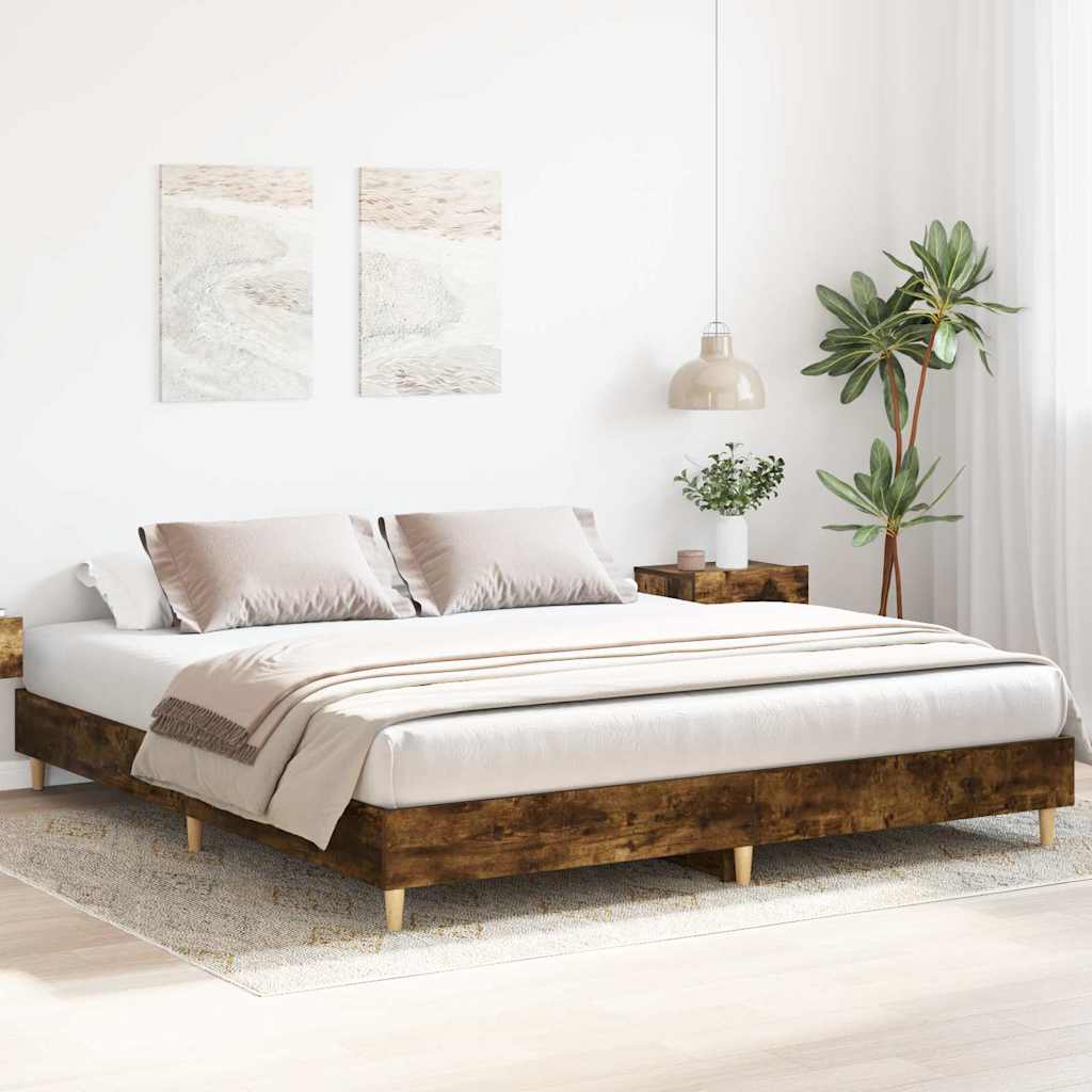 vidaXL Bed Frame | Smoked Oak | Engineered wood | Large |  Durable  | Bed Frame