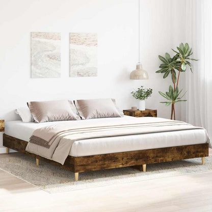 vidaXL Bed Frame | Smoked Oak | Engineered wood | Large |  Durable  | Bed Frame