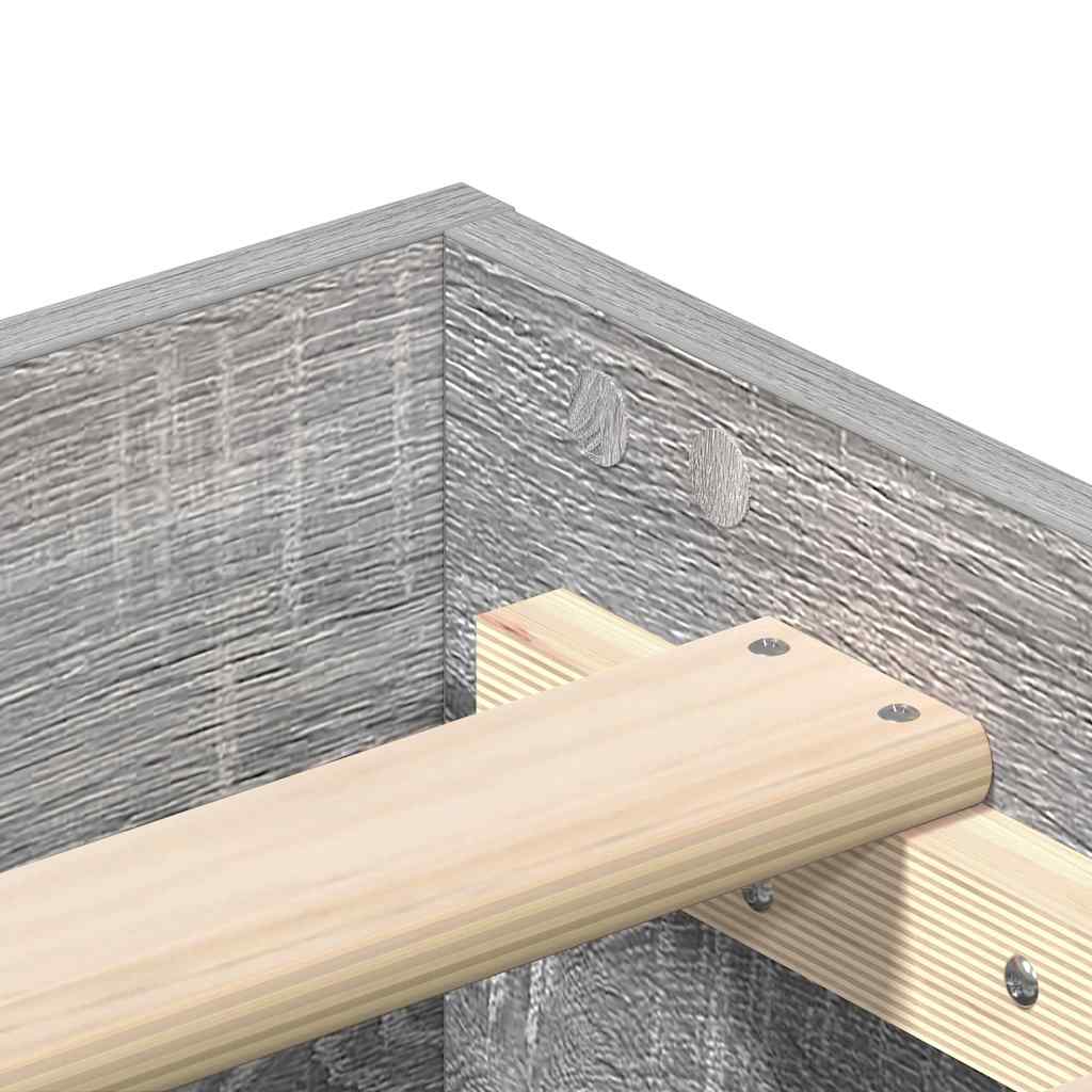 vidaXL Bed Frame | Grey Sonoma | Engineered wood, Solid eucalyptus wood