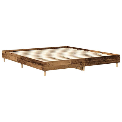 vidaXL Bed Frame No Mattress Old Wood 200x200 cm Engineered Wood