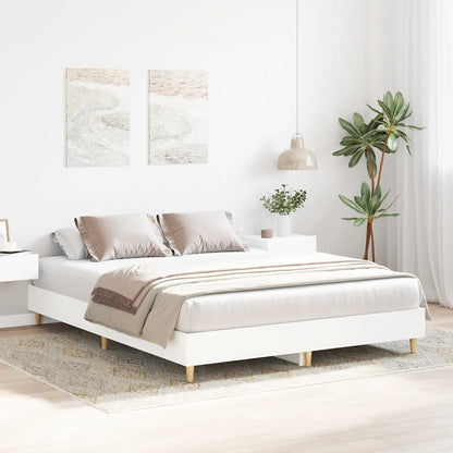 vidaXL Bed Frame | White | Engineered wood | King | Bed Frame | Rectangular