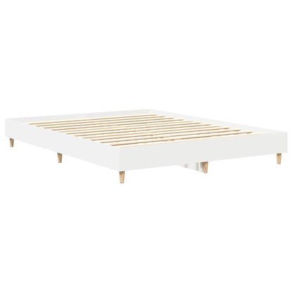 vidaXL Bed Frame | White | Engineered wood | King | Bed Frame | Rectangular
