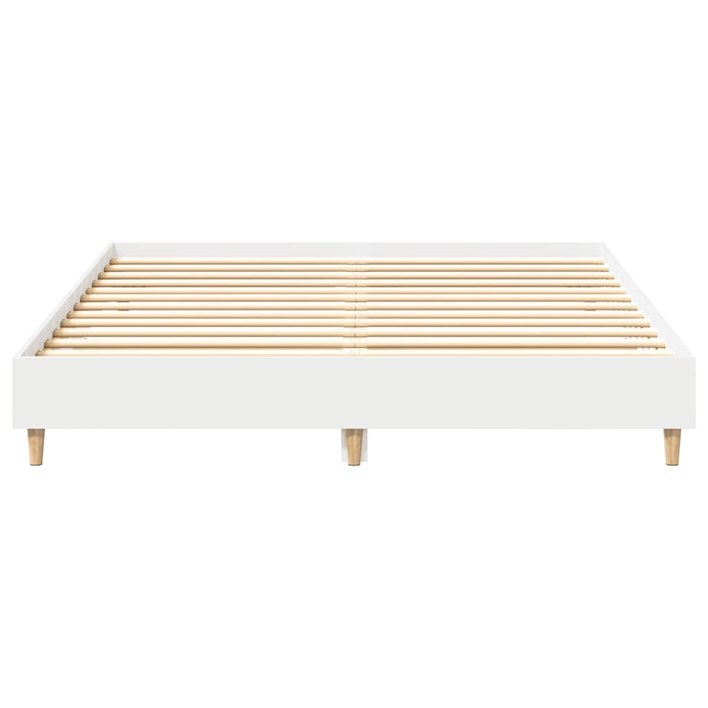 vidaXL Bed Frame | White | Engineered wood | King | Bed Frame | Rectangular