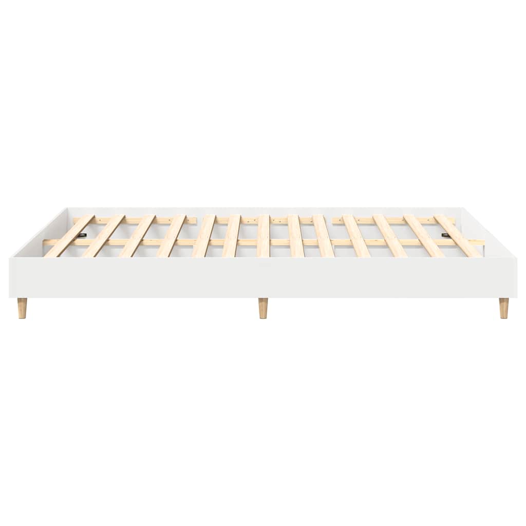 vidaXL Bed Frame | White | Engineered wood | King | Bed Frame | Rectangular