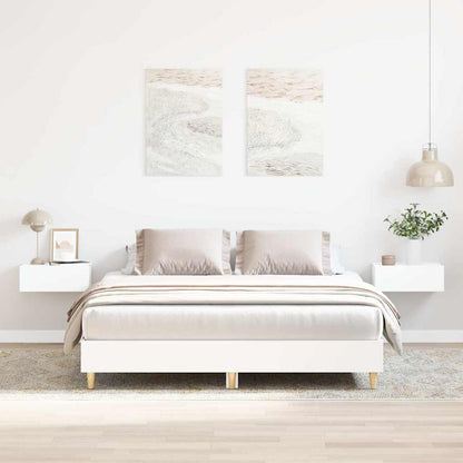 vidaXL Bed Frame | White | Engineered wood | King | Bed Frame | Rectangular