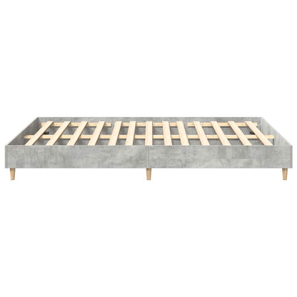 vidaXL Bed Frame No Mattress Concrete Grey 150x200 cm King Size Engineered Wood