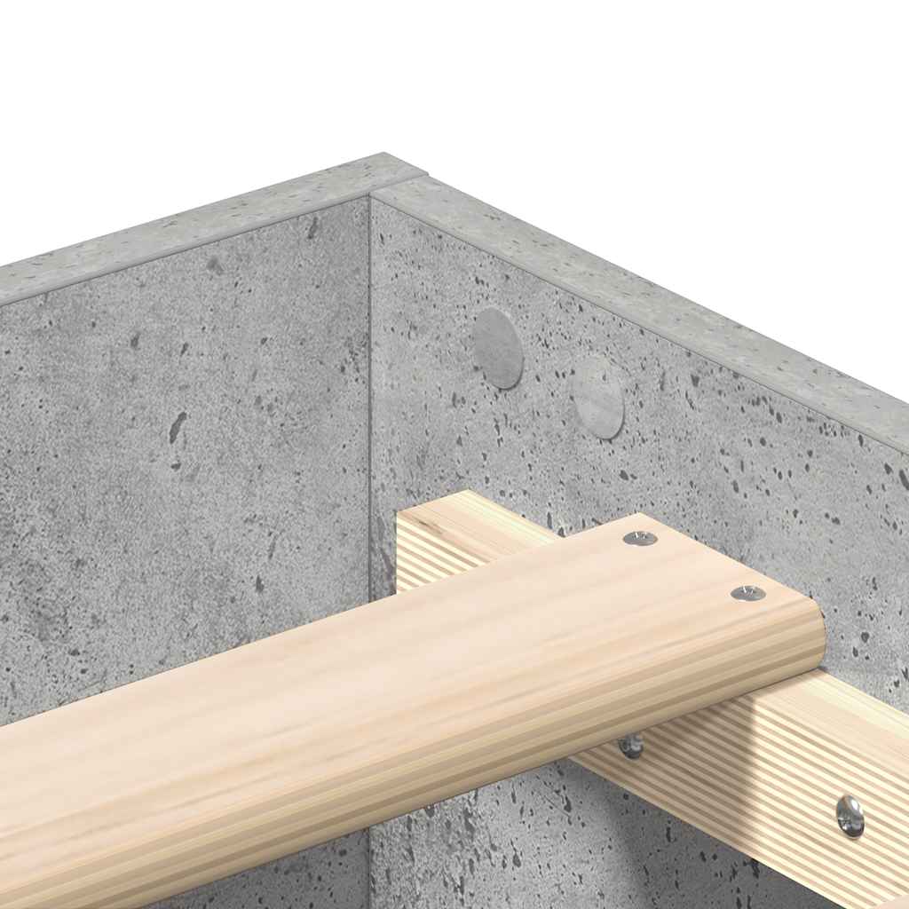 vidaXL Bed Frame No Mattress Concrete Grey 150x200 cm King Size Engineered Wood