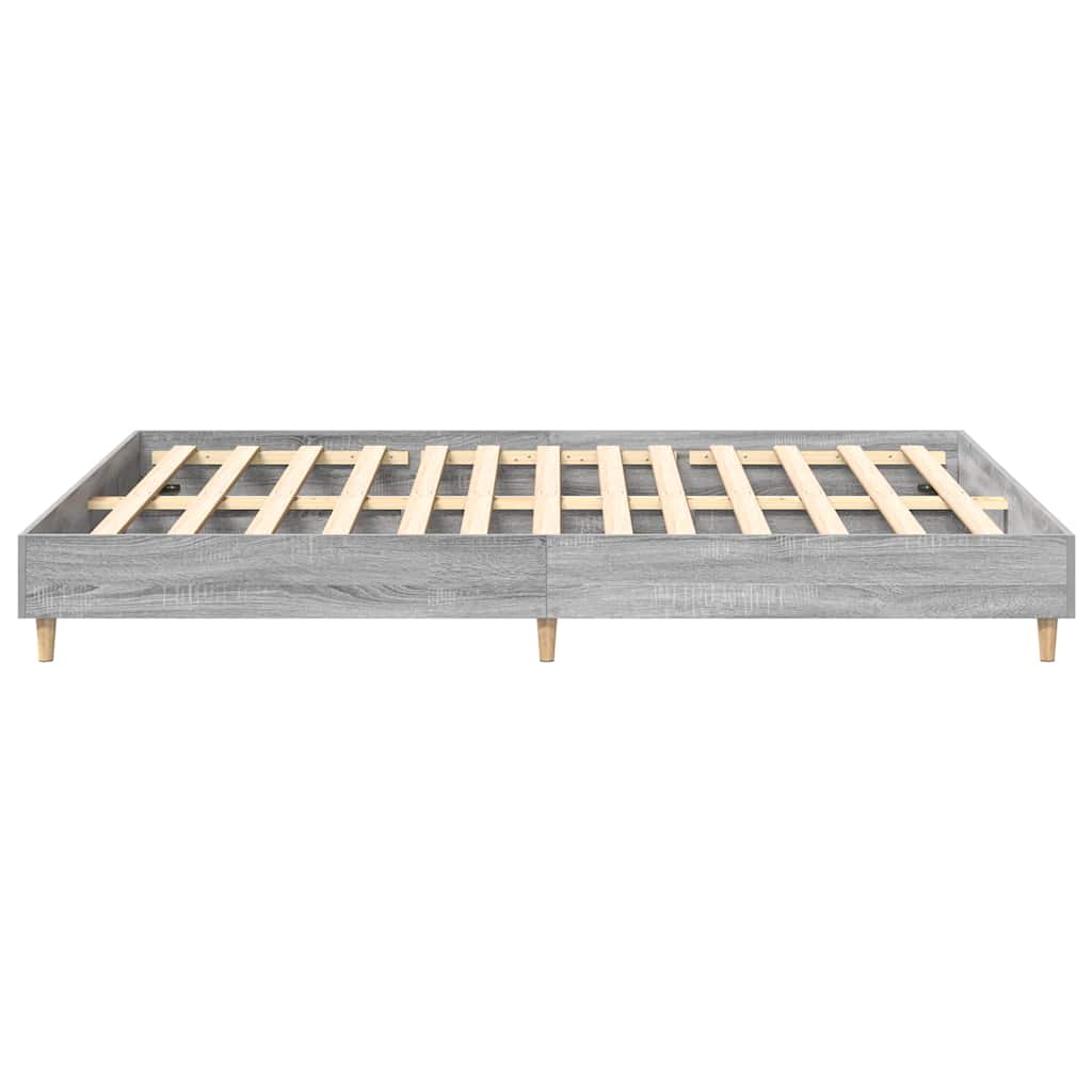 vidaXL Bed Frame | Grey Sonoma | Engineered wood, Solid eucalyptus wood, Plywood