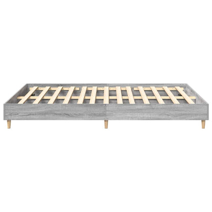 vidaXL Bed Frame | Grey Sonoma | Engineered wood, Solid eucalyptus wood, Plywood