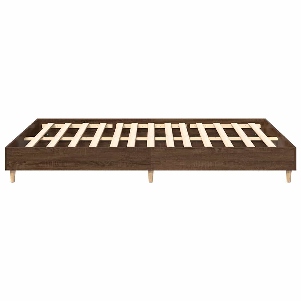 vidaXL Bed Frame No Mattress Brown Oak 150x200 cm King Size Engineered Wood