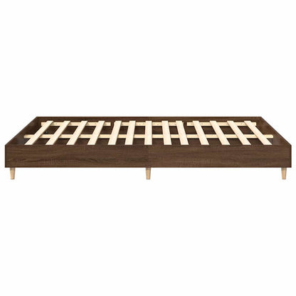 vidaXL Bed Frame No Mattress Brown Oak 150x200 cm King Size Engineered Wood