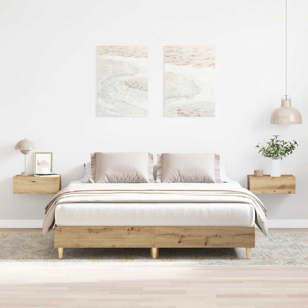vidaXL Bed Frame | Artisan oak | Engineered wood | King | Bed Frame
