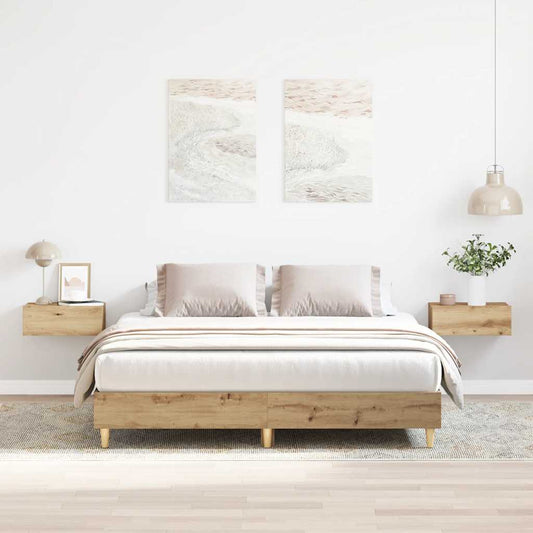 vidaXL Bed Frame | Artisan oak | Engineered wood | King | Bed Frame