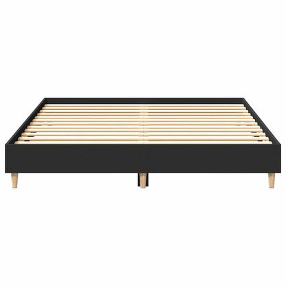 vidaXL Bed Frame No Mattress Black 140x200 cm Engineered Wood