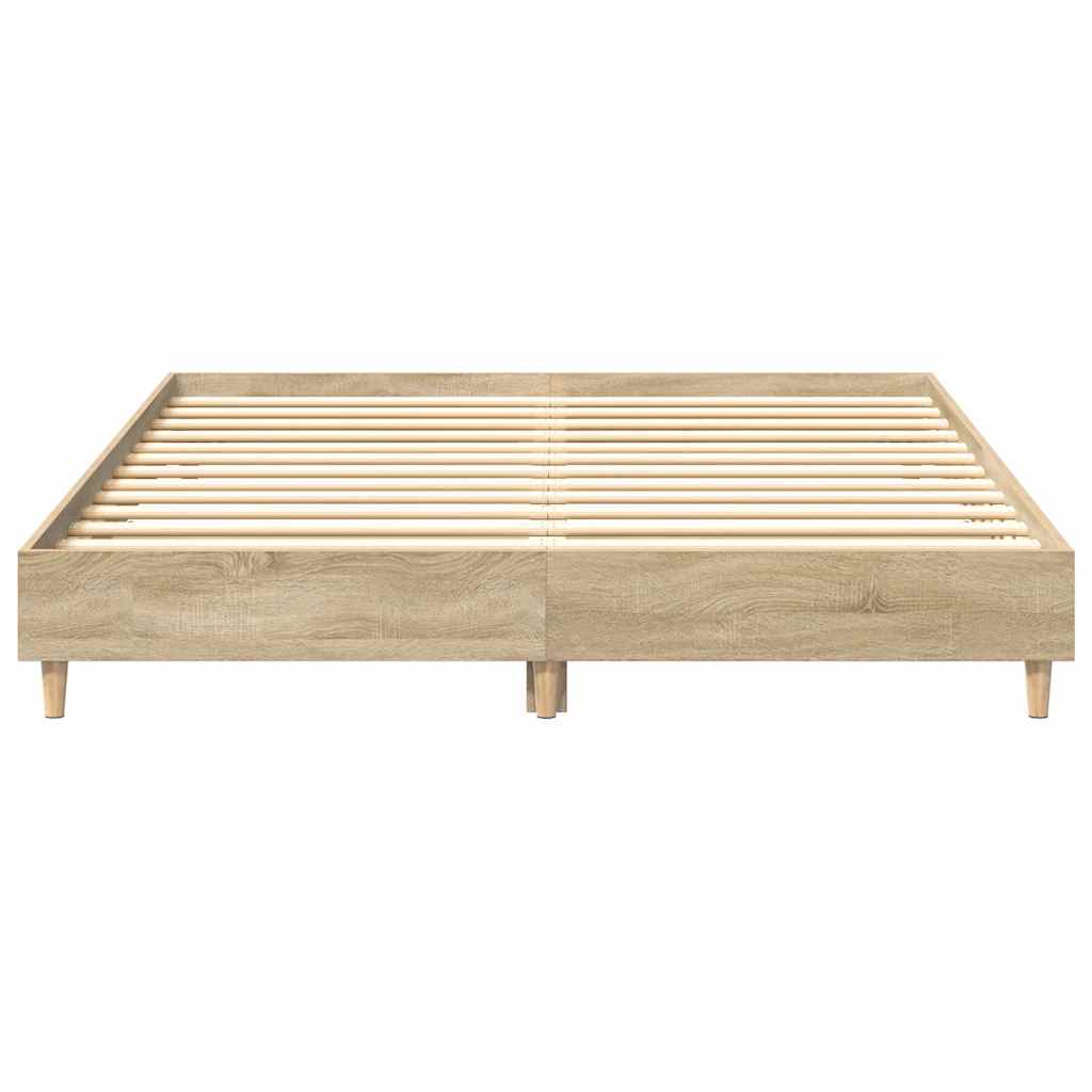 vidaXL Bed Frame | Sonoma Oak | Engineered Wood | Double Bed | Rectangular