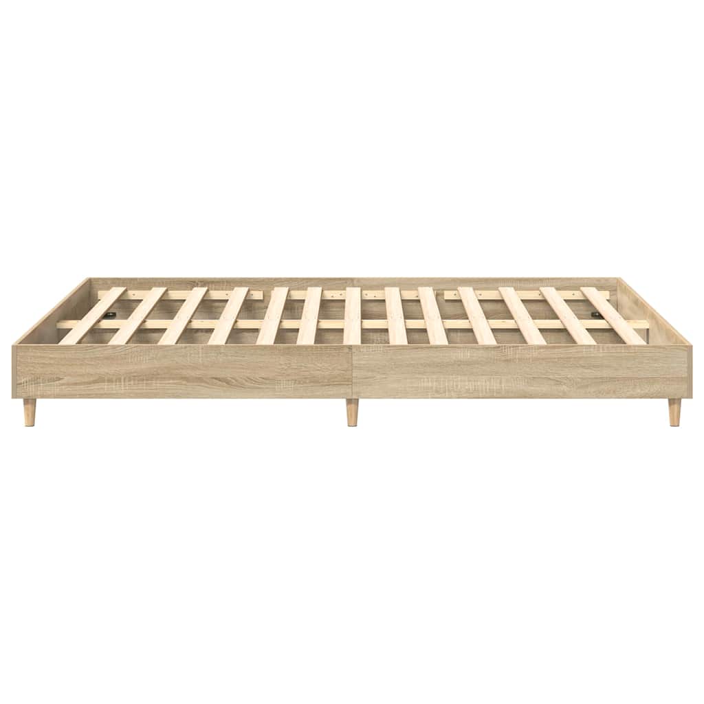 vidaXL Bed Frame | Sonoma Oak | Engineered Wood | Double Bed | Rectangular