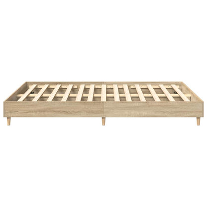 vidaXL Bed Frame | Sonoma Oak | Engineered Wood | Double Bed | Rectangular