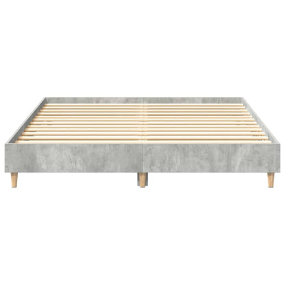 vidaXL Bed Frame | Concrete Grey | Engineered Wood, Solid Eucalyptus Wood