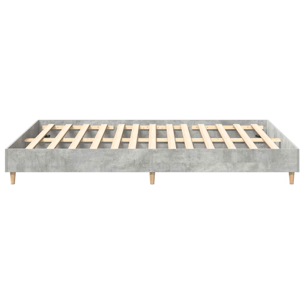 vidaXL Bed Frame | Concrete Grey | Engineered Wood, Solid Eucalyptus Wood