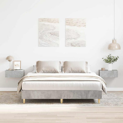 vidaXL Bed Frame | Concrete Grey | Engineered Wood, Solid Eucalyptus Wood