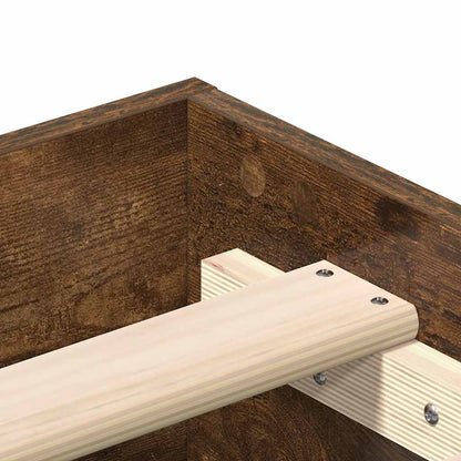 vidaXL Bed Frame No Mattress Smoked Oak 140x200 cm Engineered Wood