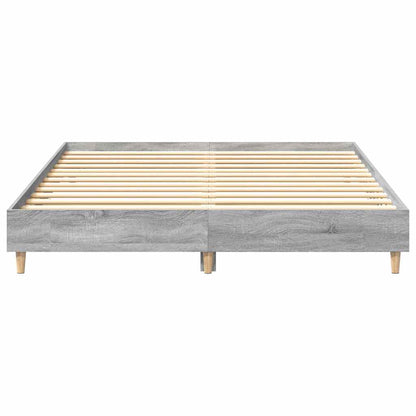 vidaXL Bed Frame No Mattress Grey Sonoma 140x200 cm Engineered Wood