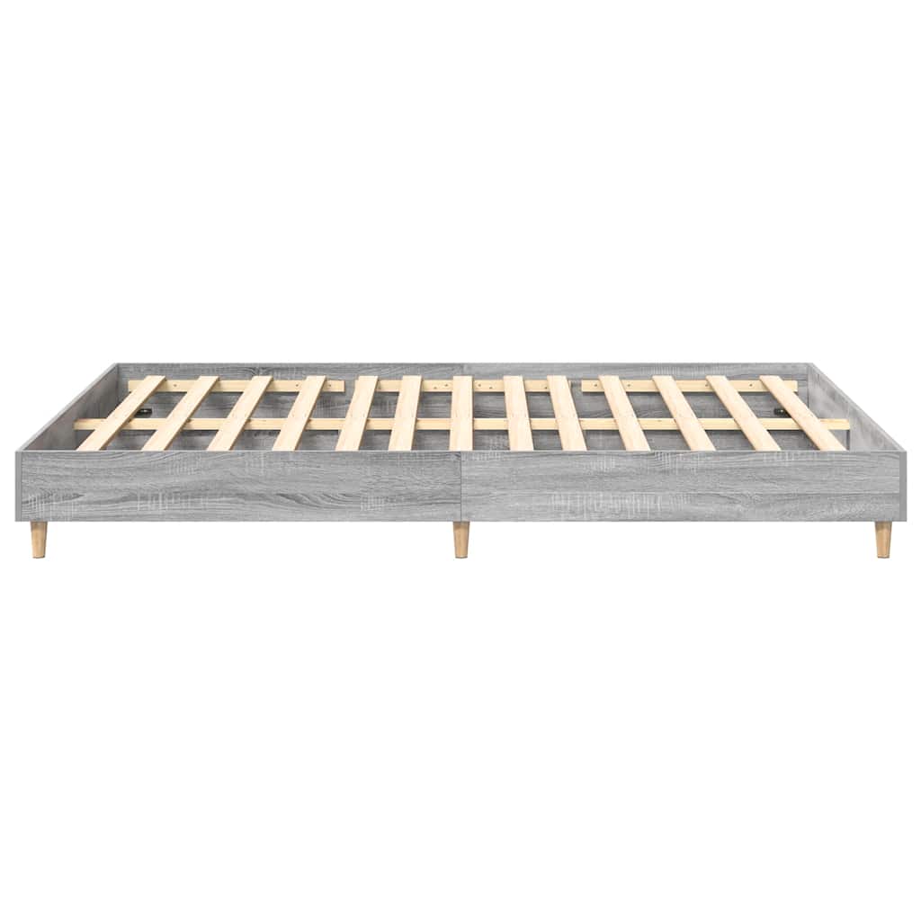vidaXL Bed Frame No Mattress Grey Sonoma 140x200 cm Engineered Wood