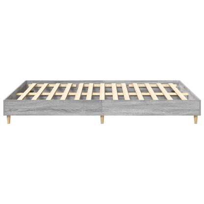 vidaXL Bed Frame No Mattress Grey Sonoma 140x200 cm Engineered Wood