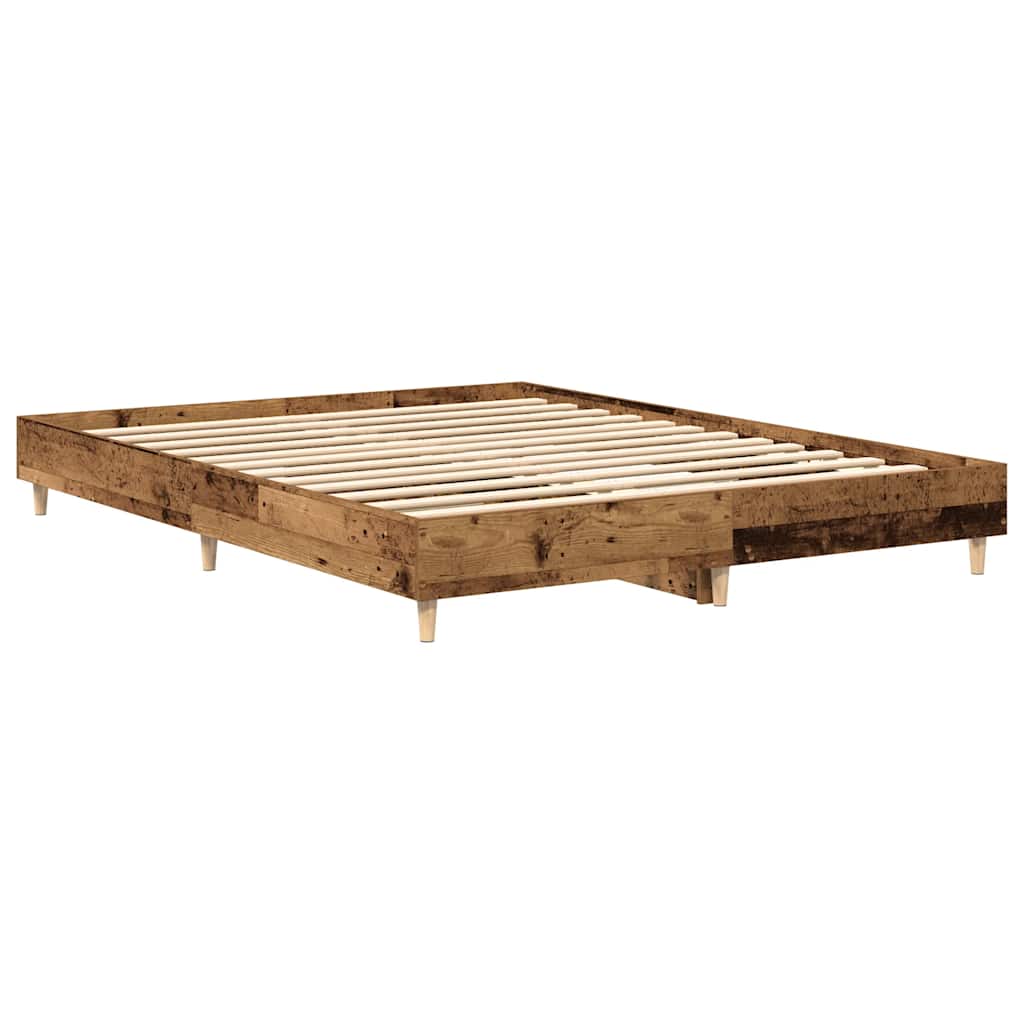 vidaXL Bed Frame No Mattress Old Wood 140x200 cm Engineered Wood