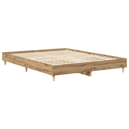 vidaXL Bed Frame | Artisan Oak | Engineered Wood, Solid Eucalyptus Wood | Double