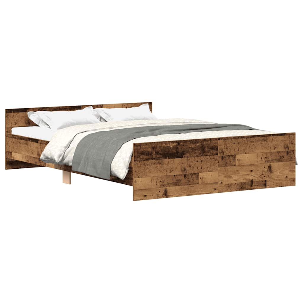 vidaXL Bed Frame without Mattress Old Wood 120x200cm Engineered Wood