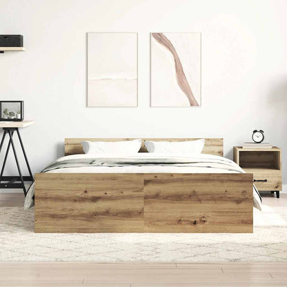 vidaXL Bed Frame without Mattress Artisan Oak 120x200cm Engineered Wood