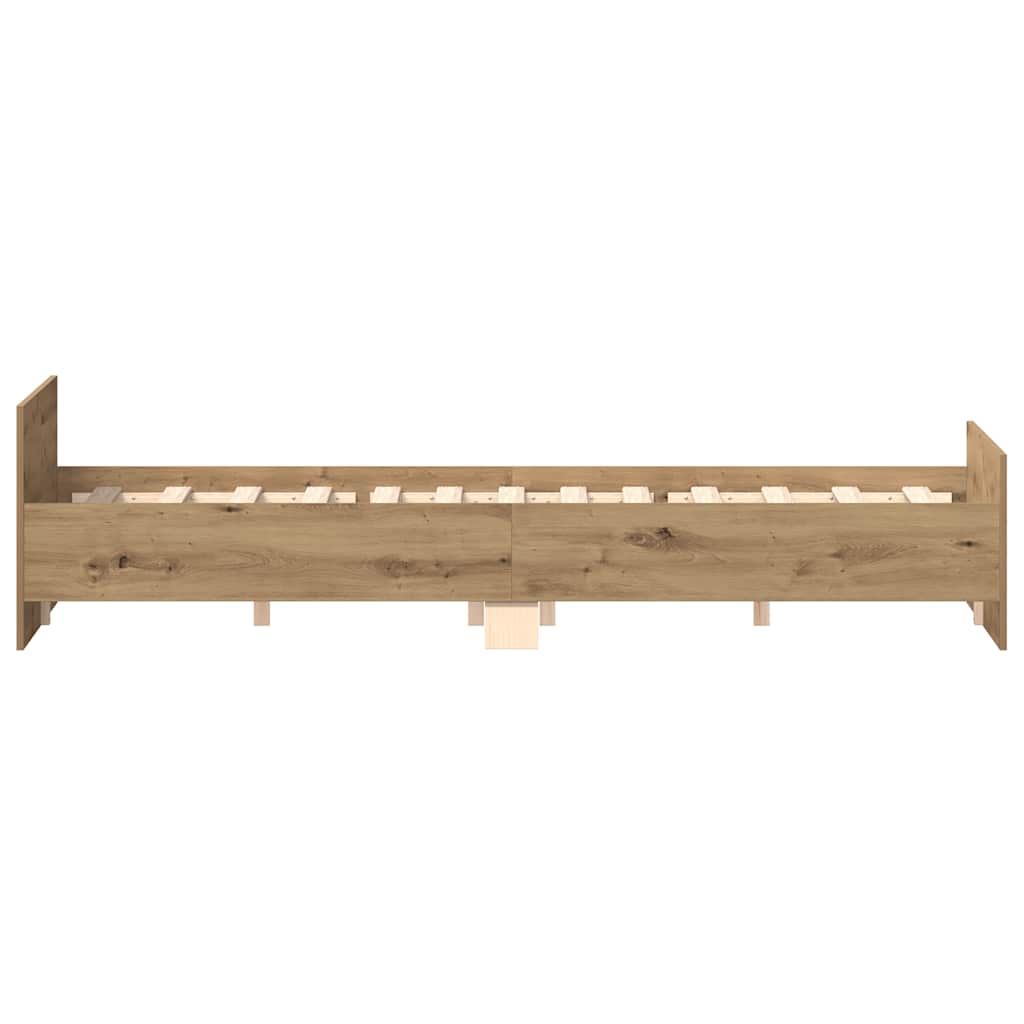 vidaXL Bed Frame without Mattress Artisan Oak 120x200cm Engineered Wood