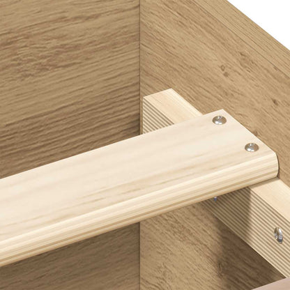 vidaXL Bed Frame | Artisan Oak | Engineered wood, Solid pinewood | Double