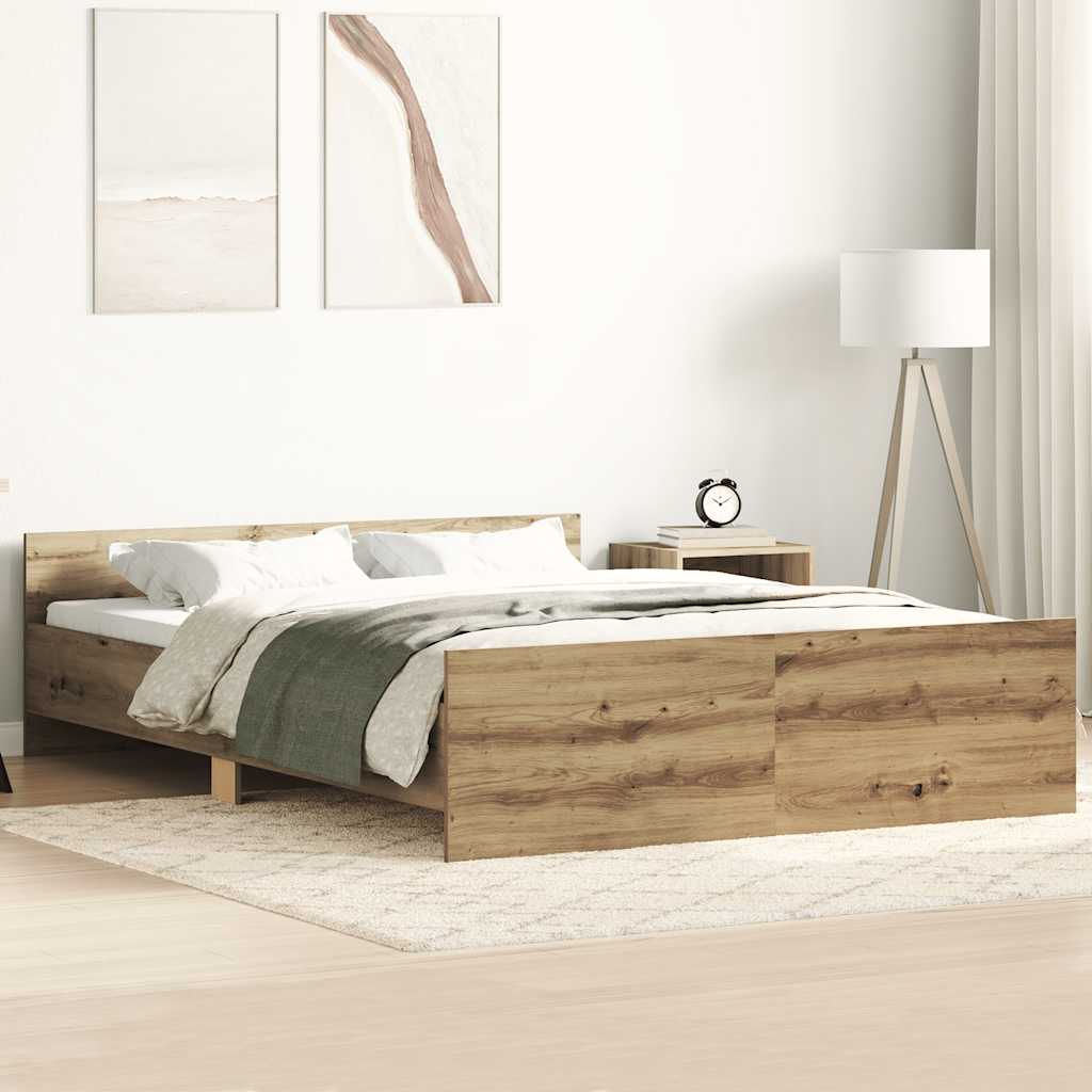 vidaXL Bed Frame without Mattress Artisan Oak 150x200cm Engineered Wood