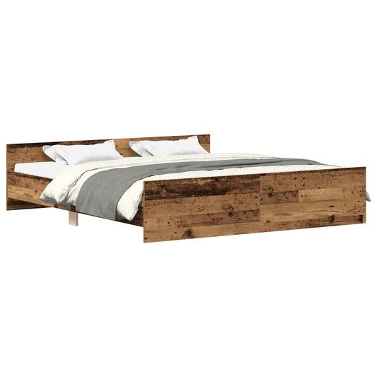 vidaXL Bed Frame without Mattress Old Wood 160x200cm Engineered Wood