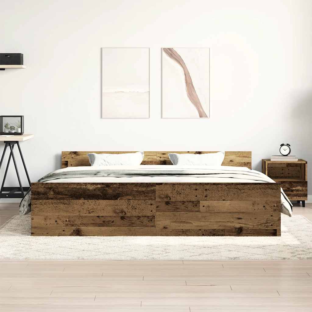 vidaXL Bed Frame without Mattress Old Wood 160x200cm Engineered Wood