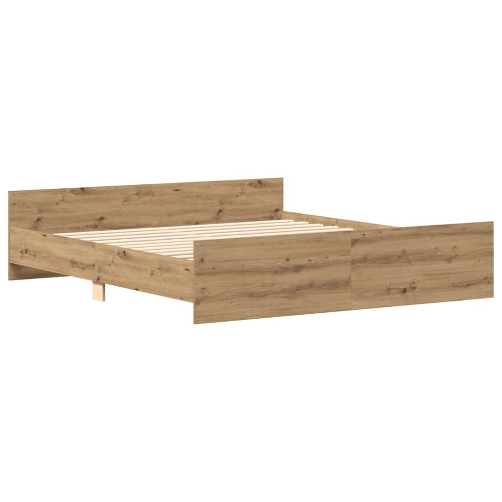 vidaXL Bed Frame without Mattress Artisan Oak 160x200cm Engineered Wood